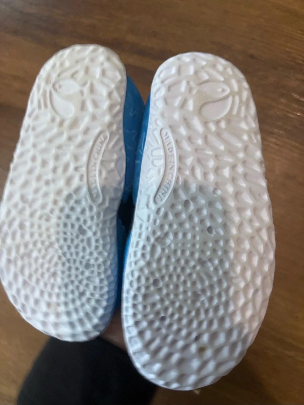 Kids Blue Shark-Pattern Water Shoes with Hook-and-Loop Strap